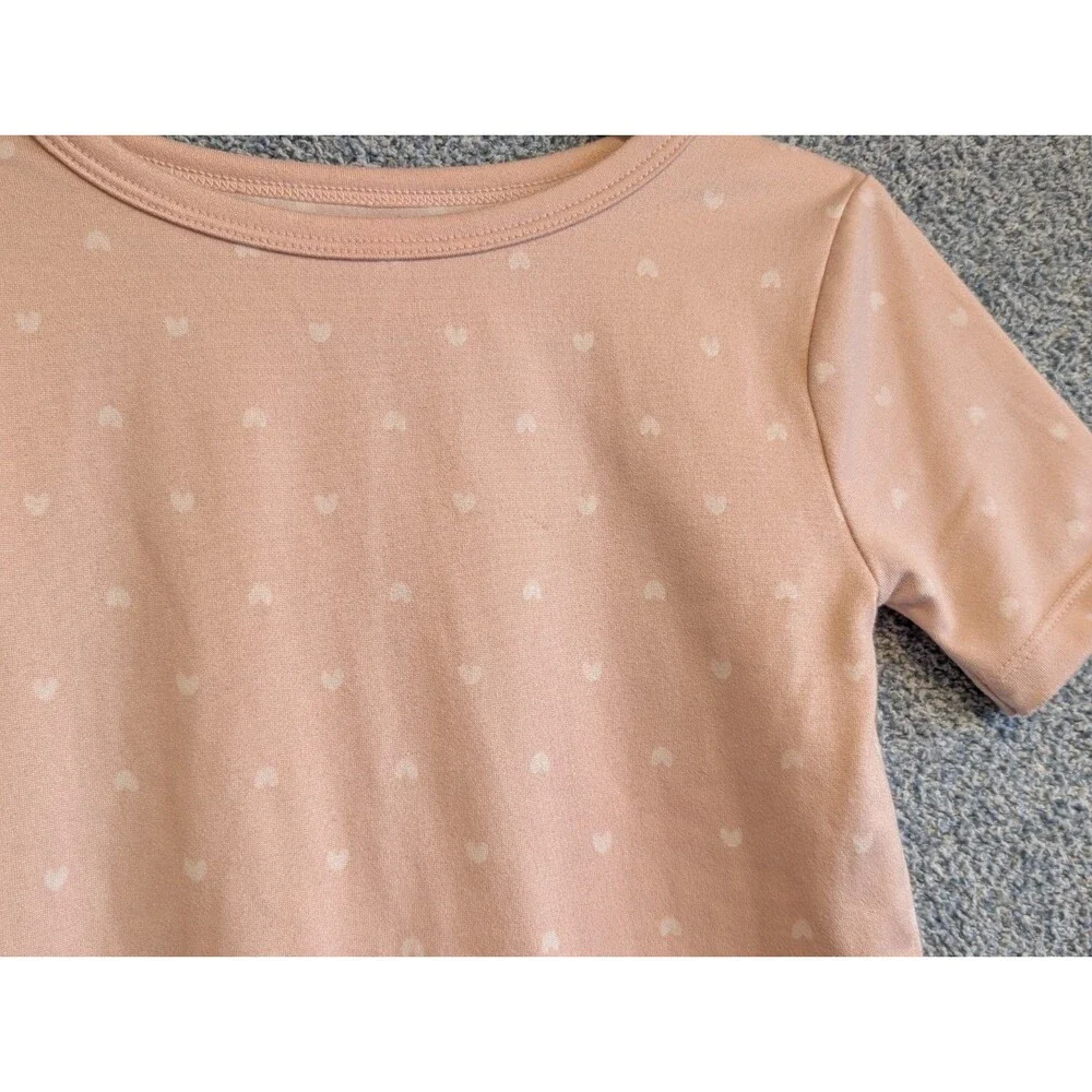 Cloud Island Girls Size 5T Pink White Heart Two Piece Pajamas